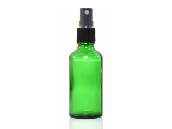 Refillable Empry Green Glass Bottles with Mist Sprayer — main view