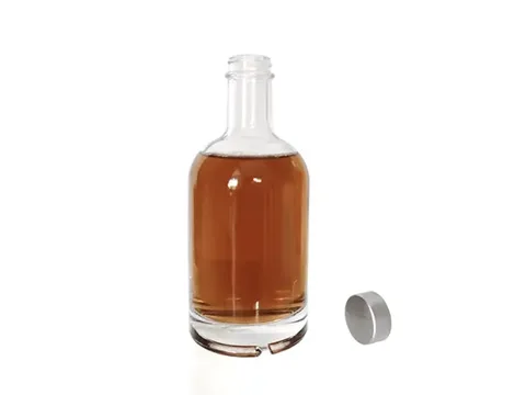 Clear Glass Round Liquor Bottles — view 2