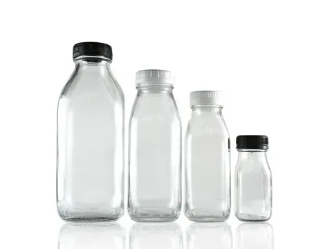 Litre Glass Milk Bottles with Lids