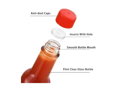 () () () Square Hot Sauce Bottles — view 3
