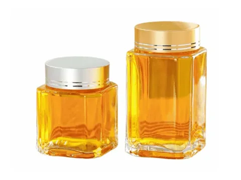 Square Glass Honey Jar