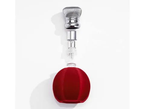Velvet Flocked Finish Glass Perfume Bottle with Lids — view 2