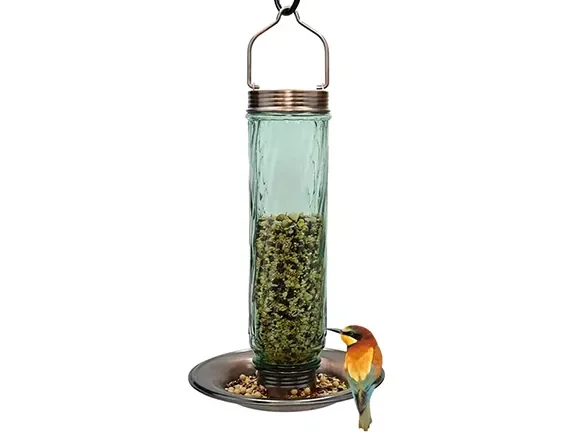 Light Green Cylindrical Bird Feeders — main view