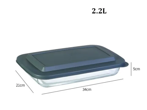pcs Borosilicate Glass Baking Dishes Bakeware Sets With Lids — view 4