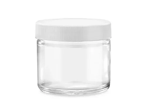 Clear Glass Food Storage Jars with White Caps