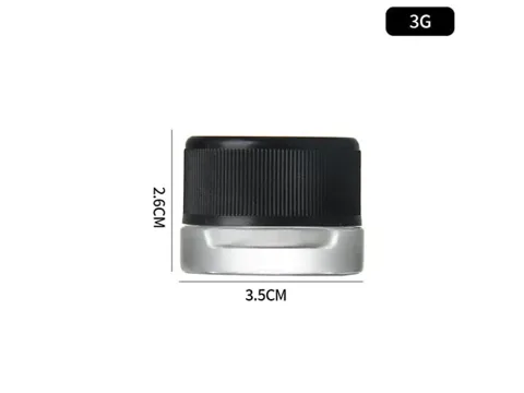 Round Square Glass Concentrate Jars With CR Lids Weed — view 2