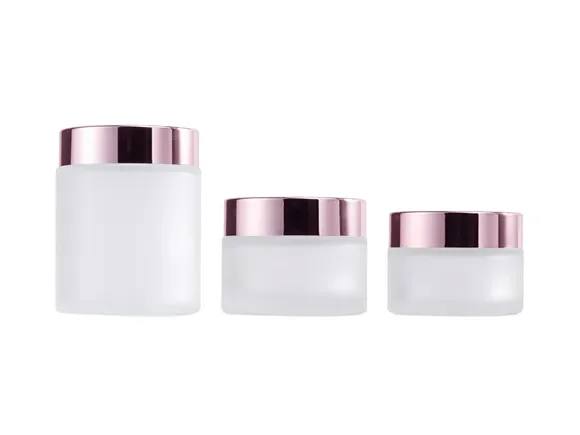 Frosted Glass Cream Jars — main view