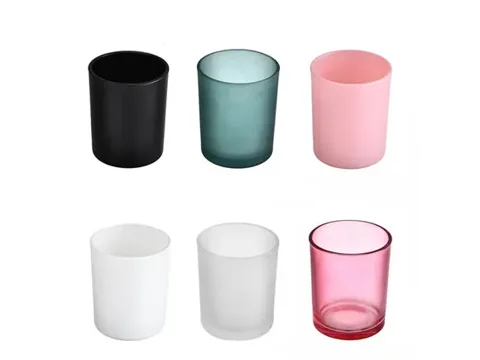 Customized White Colorful Glass Candle Jars With Lids — view 1