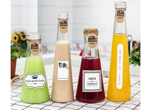 Tapered Glass Juice Bottles — main view
