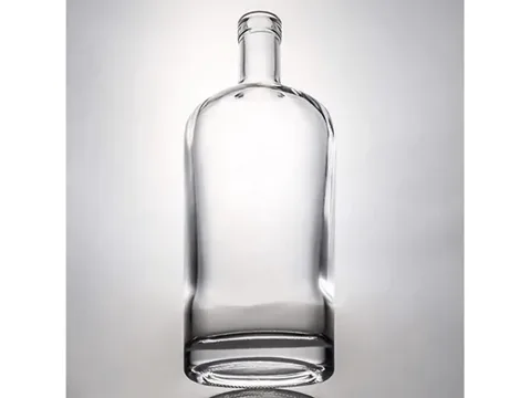 Oval Flask Glass Spirits Bottle — view 3