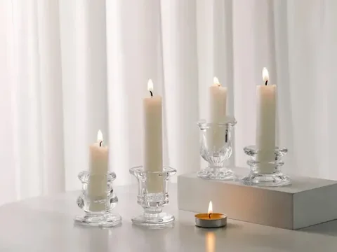 Christmas Decor Glass Votive Candle Holders Candlestick — view 3
