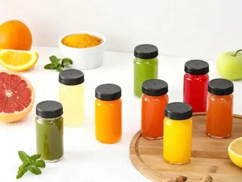 () Glass Juice Shot Beverage Bottles — view 2