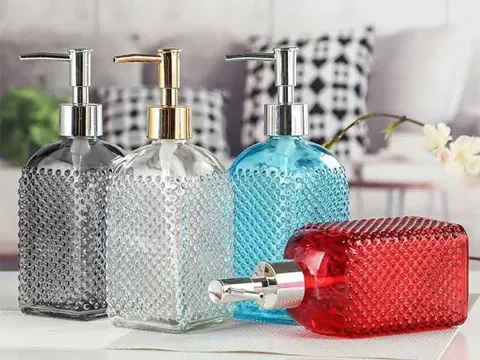 Colorful Hand Soap in Glass Bottle — view 3