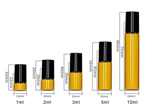 Amber Mini Glass Roller Bottles — view 2
