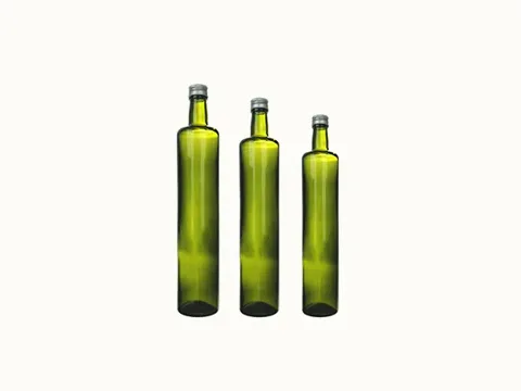 Green Glass Olive Oil and Vinegar Bottles