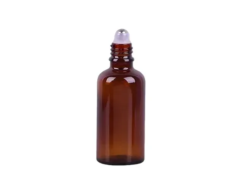 Amber Glass Roller Bottles With Lids