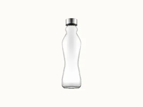 Clear Glass Sparkling Water Bottle
