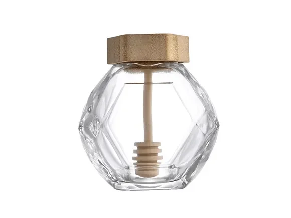 Glass Honey Containers Jars with Dipper — main view