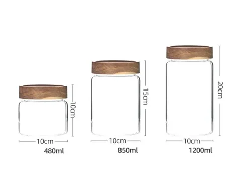 High Borosilicate Glass Food Storage Jars with Screw Cap — view 5