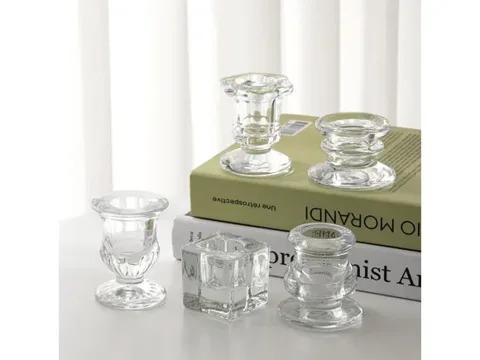 Christmas Decor Glass Votive Candle Holders Candlestick — view 1
