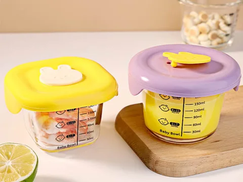 () Round Square High Borosilicate Glass Baby Food Storage — view 5