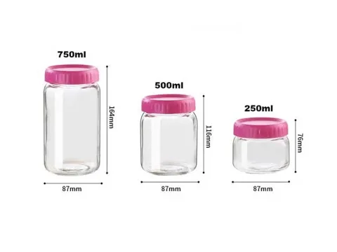 () () () Glass Food Storage Pickle Jars With — view 3