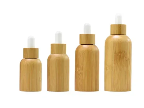 Bamboo Glass Dropper Bottles