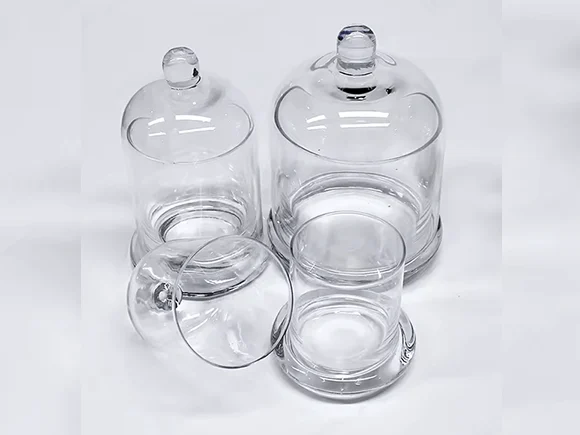 Clear Glass Candle Jar With Lids — main view