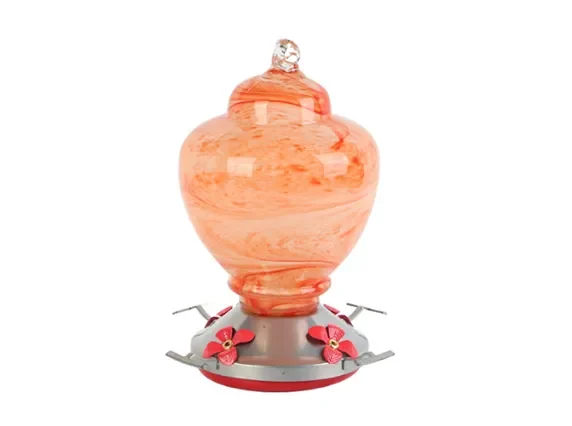 Orange Glass Bird Feeders — main view