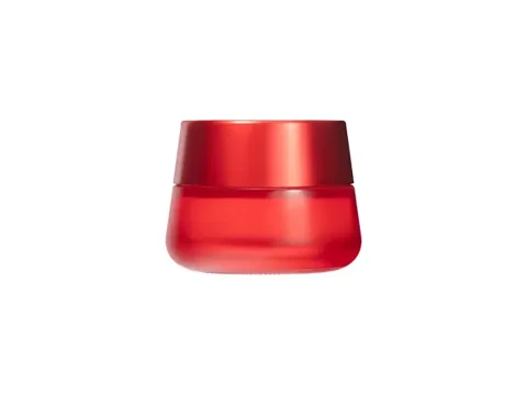 Red Glass Cosmetic Jars