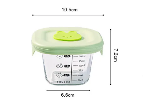 () Round Square High Borosilicate Glass Baby Food Storage — view 4