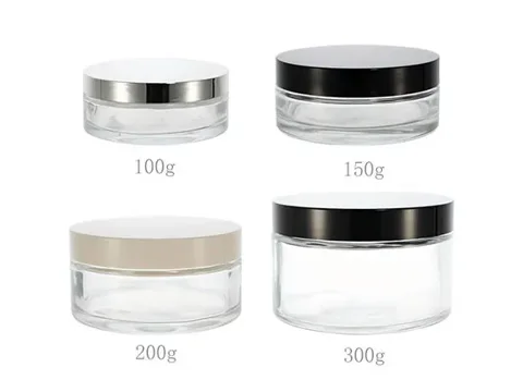 Wide Mouth Glass Cream Cosmetic Jars with Lids — view 1