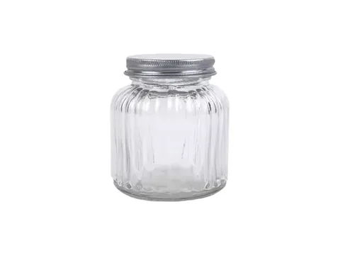 Ribbed Glass Jars with Meta Lids — view 5