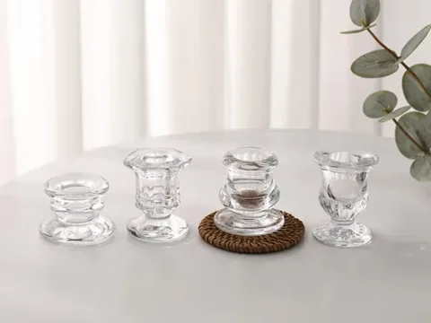 Christmas Decor Glass Votive Candle Holders Candlestick — view 2