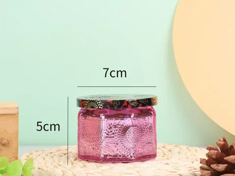 () Embossed Glass Candle Jar With Lids — view 6