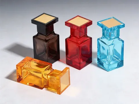 Square Fancy Glass Perfume Bottles with Caps — view 7