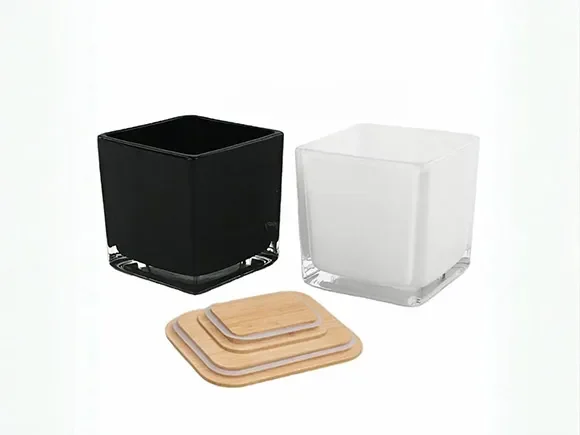 Square Glass Candle Jars In — main view
