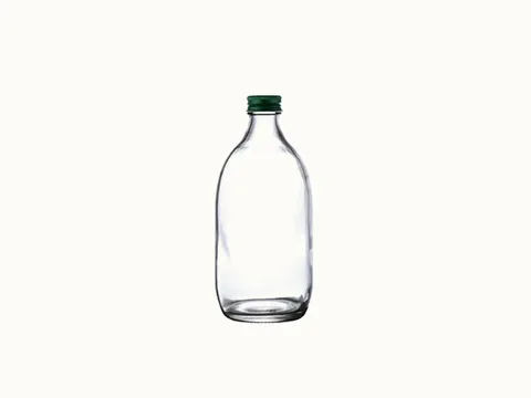 Clear Glass Beverage Bottle