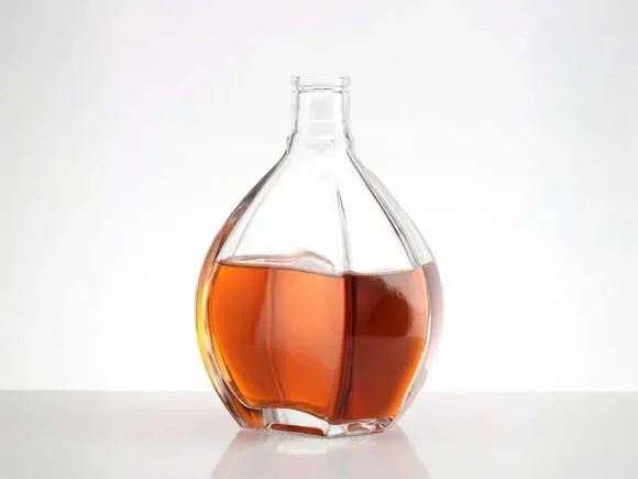 Clear Glass Whiskey Bottle Vodka Liquor Container — main view