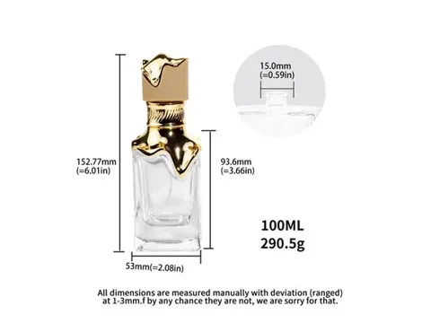 Crown Glass Perfume Bottles 15 Crimp Top — view 2