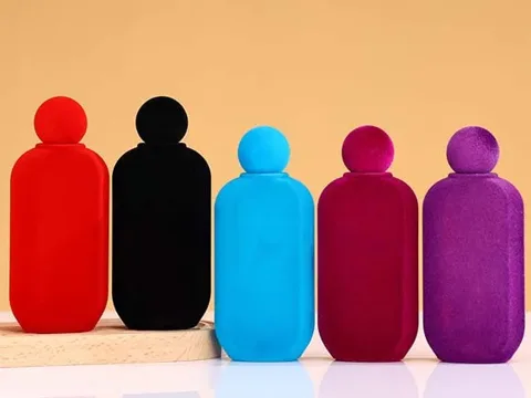 Velvet Flocked Finish Perfume Bottles With Lids — view 2