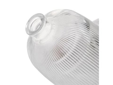 Striped Glass Round Liquor Bottle — view 3