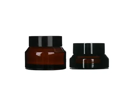 Amber Glass Cream Jars — view 1