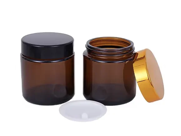 Body Butter Scrub Amber Glass Jar Containers — main view