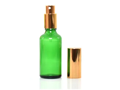 Refillable Empry Green Glass Bottles with Mist Sprayer — view 2