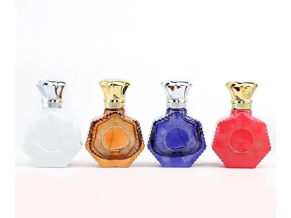 Screw Top Pretty Glass Perfume Bottles Elegant Fragrance Holder — main view