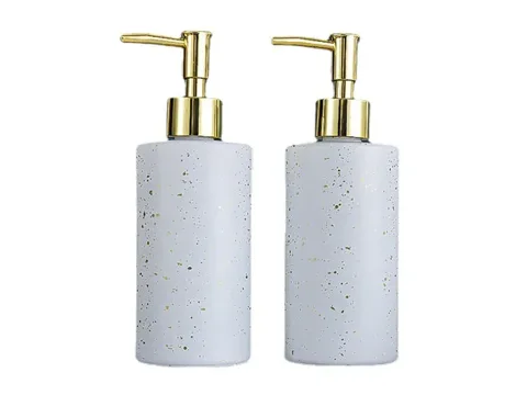 Black and White Glass Soap Bottle with Dots — view 2