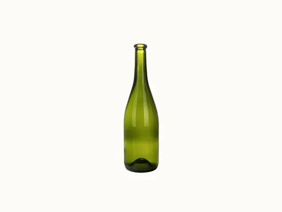 Big belly glass champagne bottle dark green glass enzyme — main view