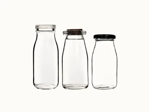() Half Pint () Tall Pint Clear Glass Milk