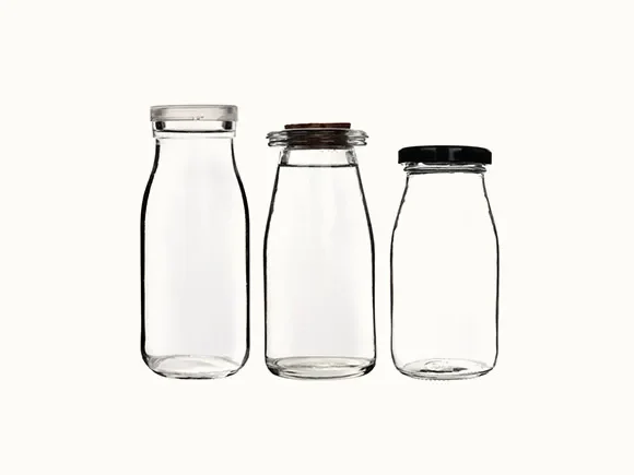 () Half Pint () Tall Pint Clear Glass Milk — main view